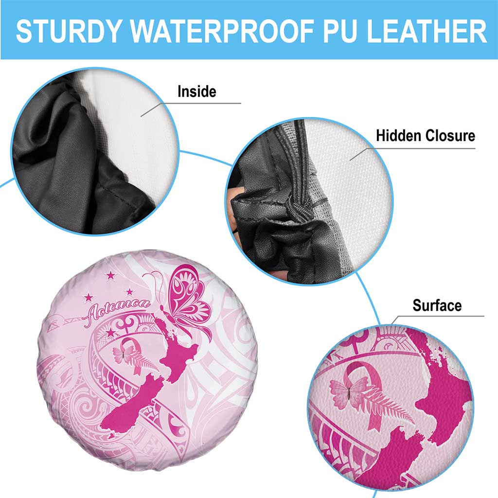 Personalised Aotearoa Breast Cancer Spare Tire Cover New Zealand Maori Pattern LT01 - Polynesian Pride