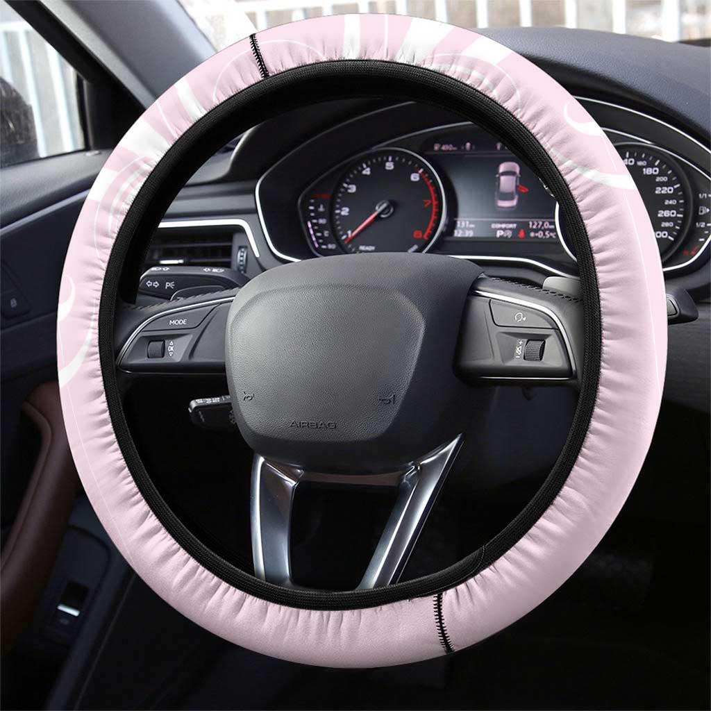 Aotearoa Breast Cancer Steering Wheel Cover New Zealand Maori Pattern LT01 - Polynesian Pride