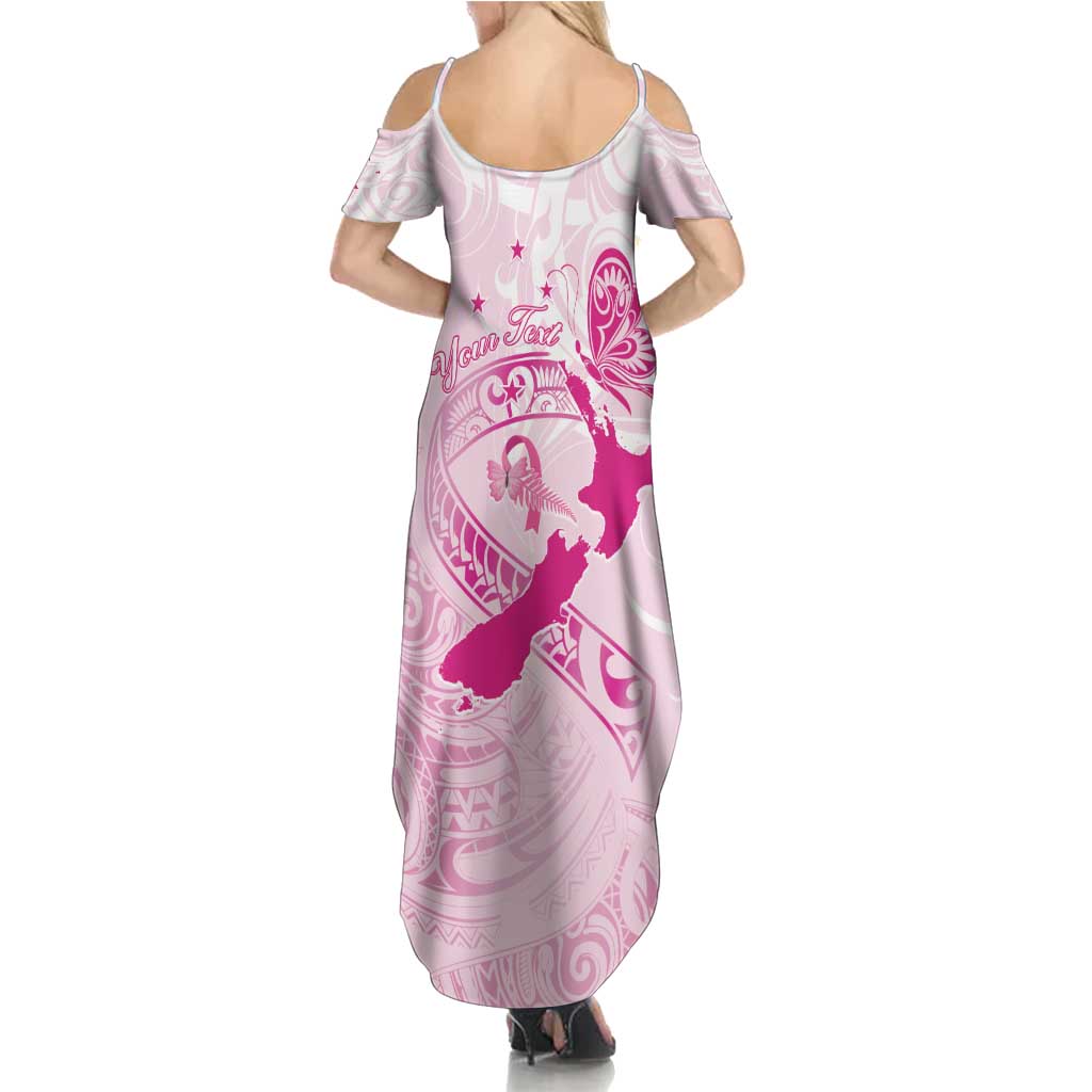 Personalised Aotearoa Breast Cancer Summer Maxi Dress New Zealand Maori Pattern LT01 - Polynesian Pride