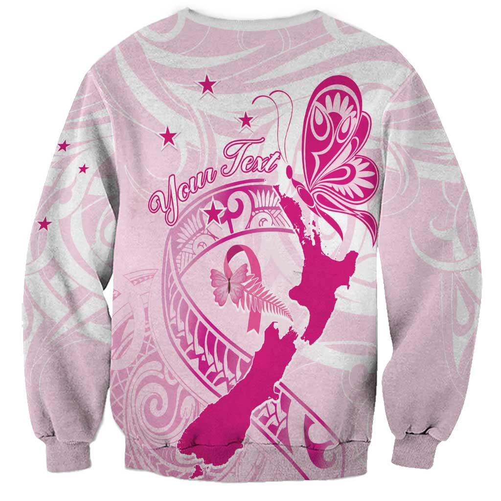 Personalised Aotearoa Breast Cancer Sweatshirt New Zealand Maori Pattern LT01 - Polynesian Pride