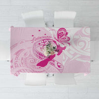 Personalised Aotearoa Breast Cancer Tablecloth New Zealand Maori Pattern LT01 Pink - Polynesian Pride