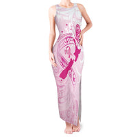 Personalised Aotearoa Breast Cancer Tank Maxi Dress New Zealand Maori Pattern LT01 Women Pink - Polynesian Pride