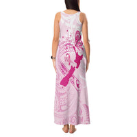 Personalised Aotearoa Breast Cancer Tank Maxi Dress New Zealand Maori Pattern LT01 - Polynesian Pride
