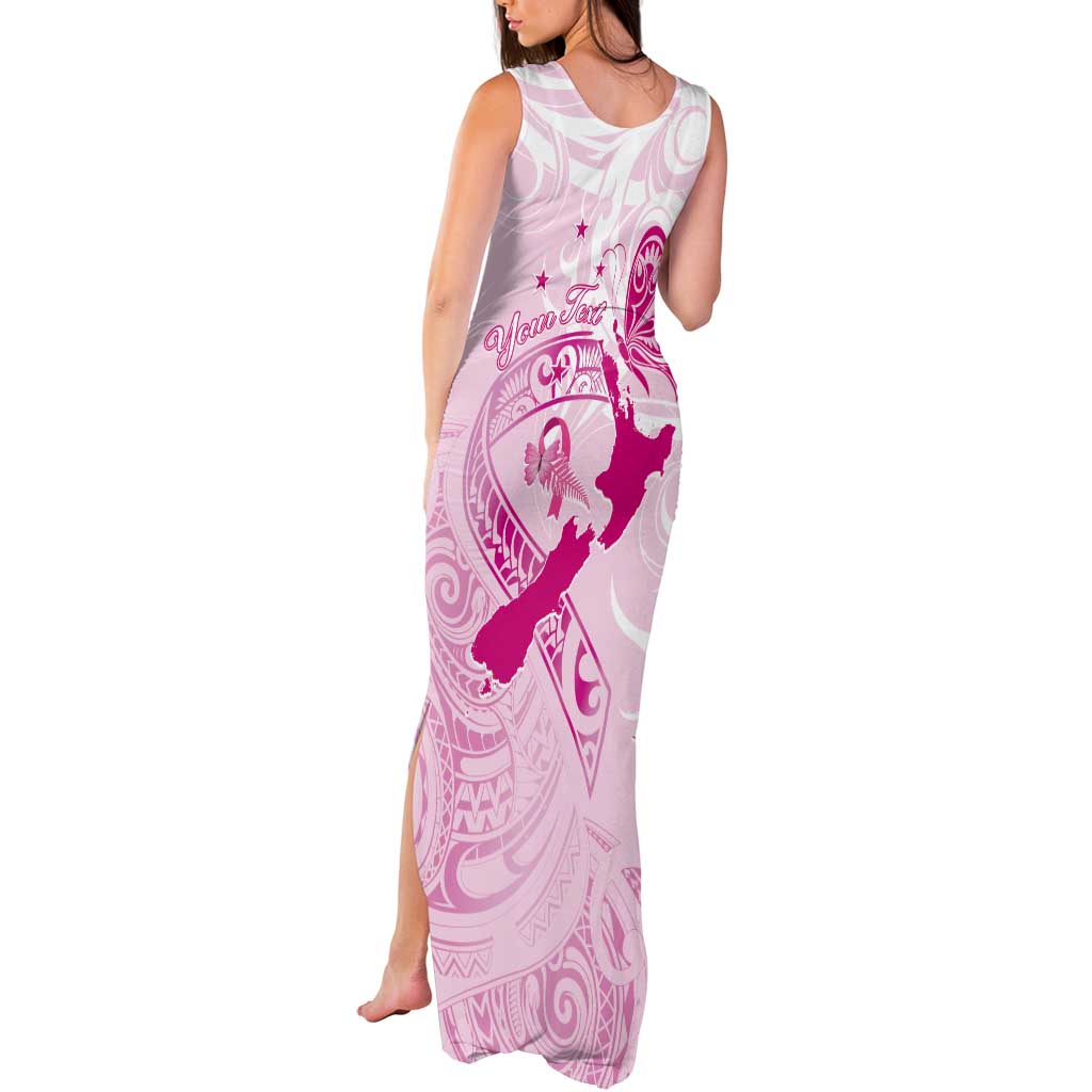 Personalised Aotearoa Breast Cancer Tank Maxi Dress New Zealand Maori Pattern LT01 - Polynesian Pride