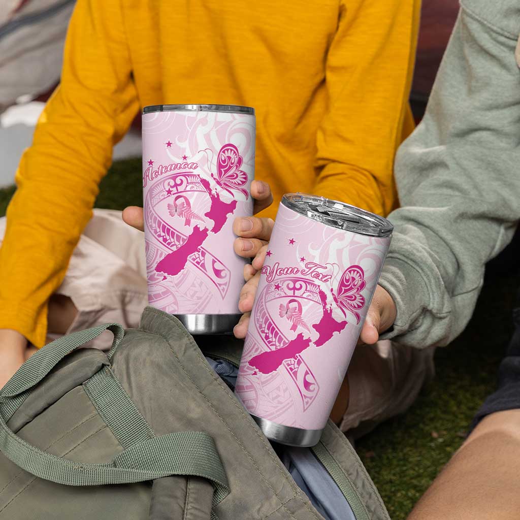 Personalised Aotearoa Breast Cancer Tumbler Cup Maori Pattern LT01 - Polynesian Pride