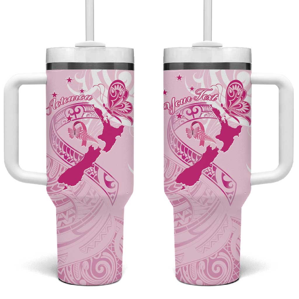 Personalised Aotearoa Breast Cancer Tumbler With Handle Maori Pattern LT01 One Size: 40 oz Pink - Polynesian Pride