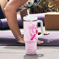 Personalised Aotearoa Breast Cancer Tumbler With Handle Maori Pattern LT01 - Polynesian Pride