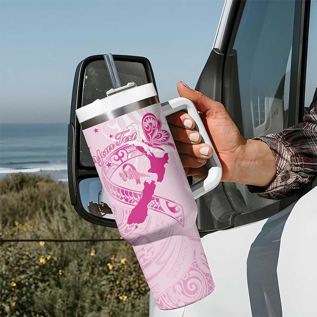 Personalised Aotearoa Breast Cancer Tumbler With Handle Maori Pattern LT01 - Polynesian Pride