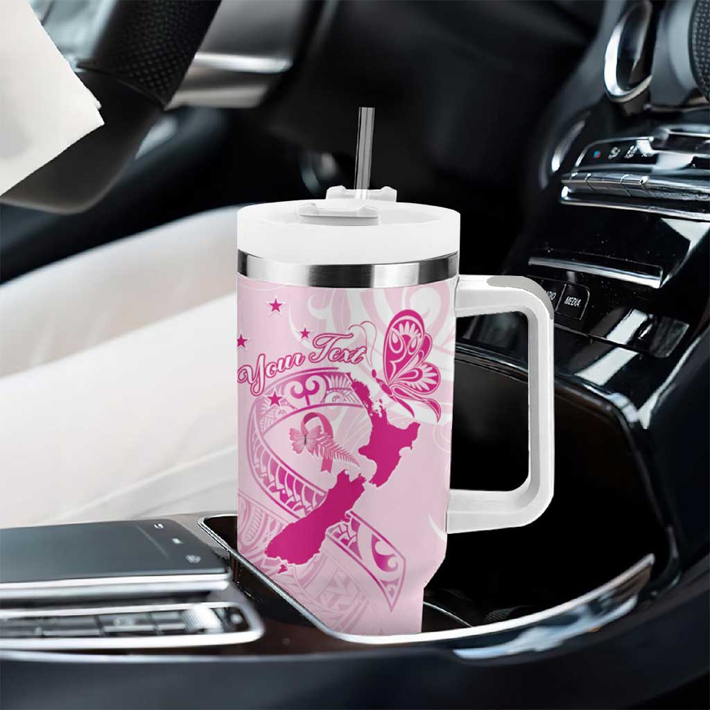 Personalised Aotearoa Breast Cancer Tumbler With Handle Maori Pattern LT01 - Polynesian Pride