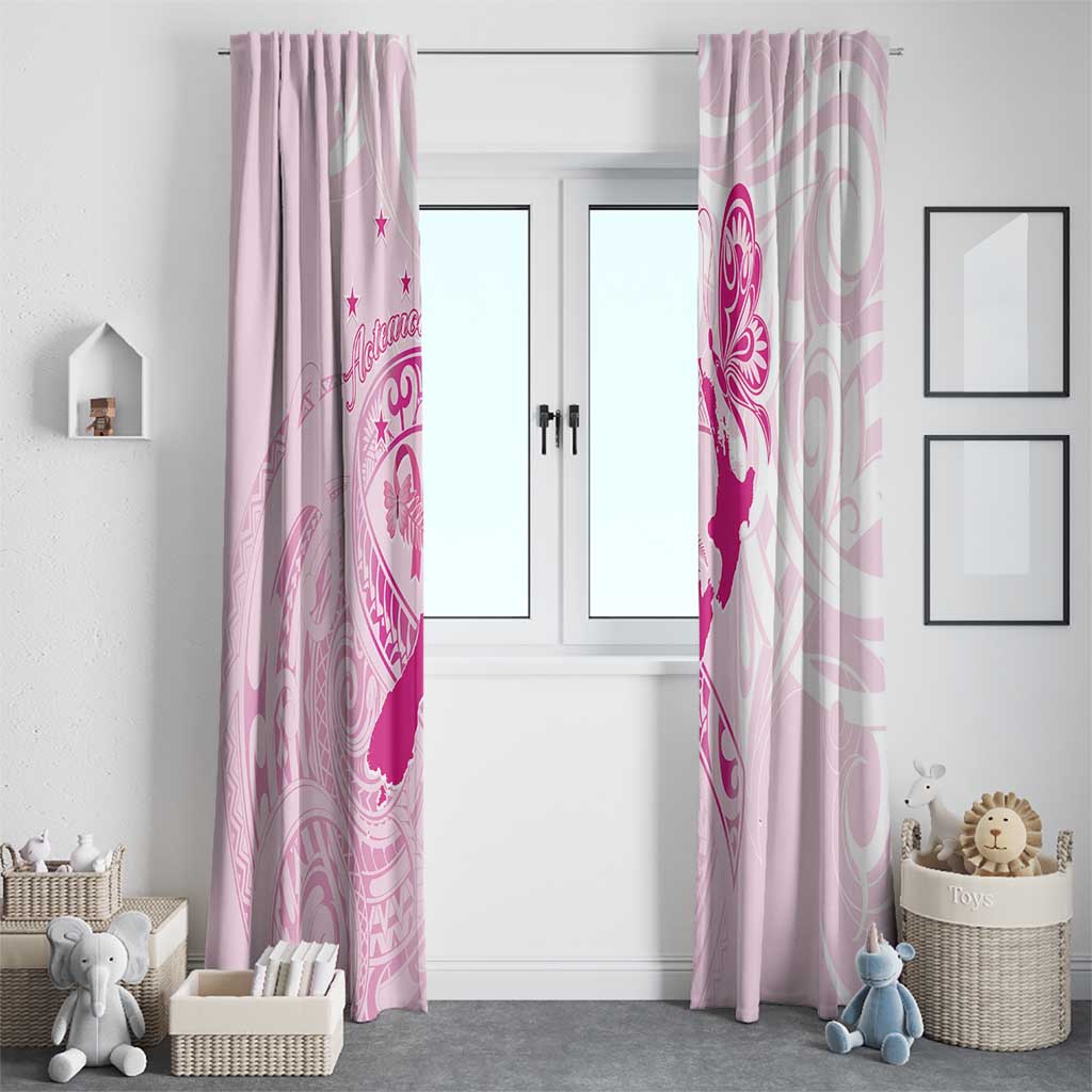 Personalised Aotearoa Breast Cancer Window Curtain New Zealand Maori Pattern LT01 - Polynesian Pride