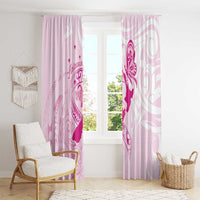 Personalised Aotearoa Breast Cancer Window Curtain New Zealand Maori Pattern LT01 - Polynesian Pride