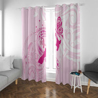 Personalised Aotearoa Breast Cancer Window Curtain New Zealand Maori Pattern LT01 With Grommets Pink - Polynesian Pride