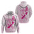 Personalised Aotearoa Breast Cancer Zip Hoodie New Zealand Maori Pattern