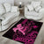 Hawaii Breast Cancer Area Rug Girl Floral Kakau Pattern