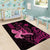 Hawaii Breast Cancer Area Rug Girl Floral Kakau Pattern