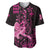 Hawaii Breast Cancer Baseball Jersey Girl Floral Kakau Pattern