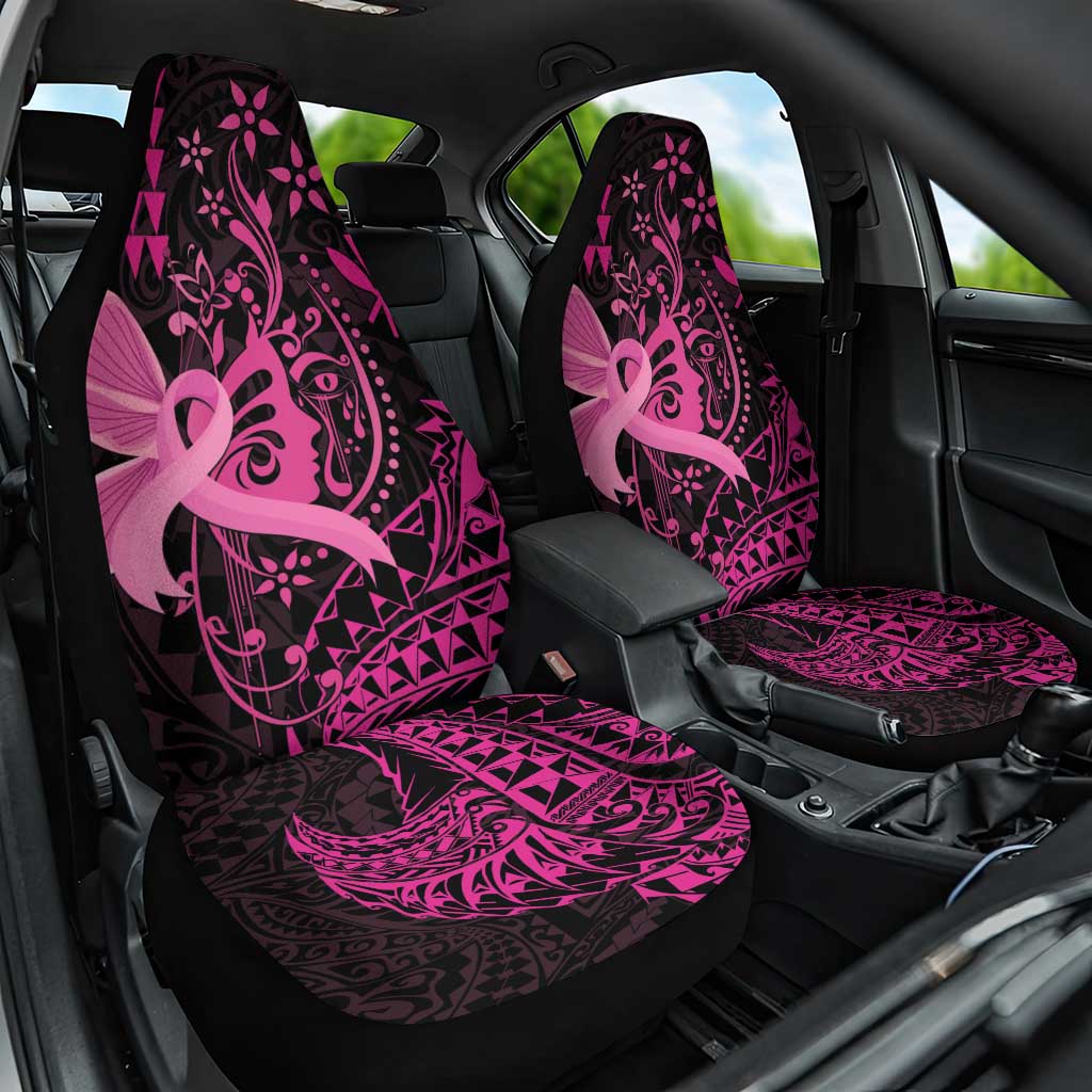 Hawaii Breast Cancer Car Seat Cover Girl Floral Kakau Pattern