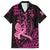 Hawaii Breast Cancer Family Matching Off The Shoulder Long Sleeve Dress and Hawaiian Shirt Girl Floral Kakau Pattern