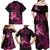 Hawaii Breast Cancer Family Matching Off Shoulder Maxi Dress and Hawaiian Shirt Girl Floral Kakau Pattern