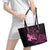 Hawaii Breast Cancer Leather Tote Bag Girl Floral Kakau Pattern