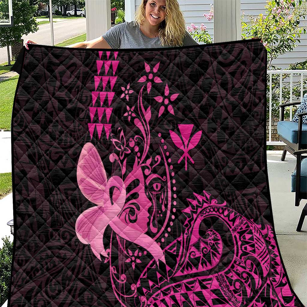 Hawaii Breast Cancer Quilt Girl Floral Kakau Pattern