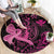 Hawaii Breast Cancer Round Carpet Girl Floral Kakau Pattern