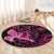 Hawaii Breast Cancer Round Carpet Girl Floral Kakau Pattern