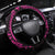 Hawaii Breast Cancer Steering Wheel Cover Girl Floral Kakau Pattern