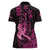 Hawaii Breast Cancer Women Polo Shirt Girl Floral Kakau Pattern