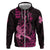 Hawaii Breast Cancer Zip Hoodie Girl Floral Kakau Pattern