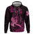 Hawaii Breast Cancer Zip Hoodie Girl Floral Kakau Pattern