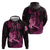 Hawaii Breast Cancer Zip Hoodie Girl Floral Kakau Pattern