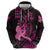 Hawaii Breast Cancer Zip Hoodie Girl Floral Kakau Pattern