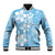 Fiji Tapa Pattern Baseball Jacket Plumeria Floral