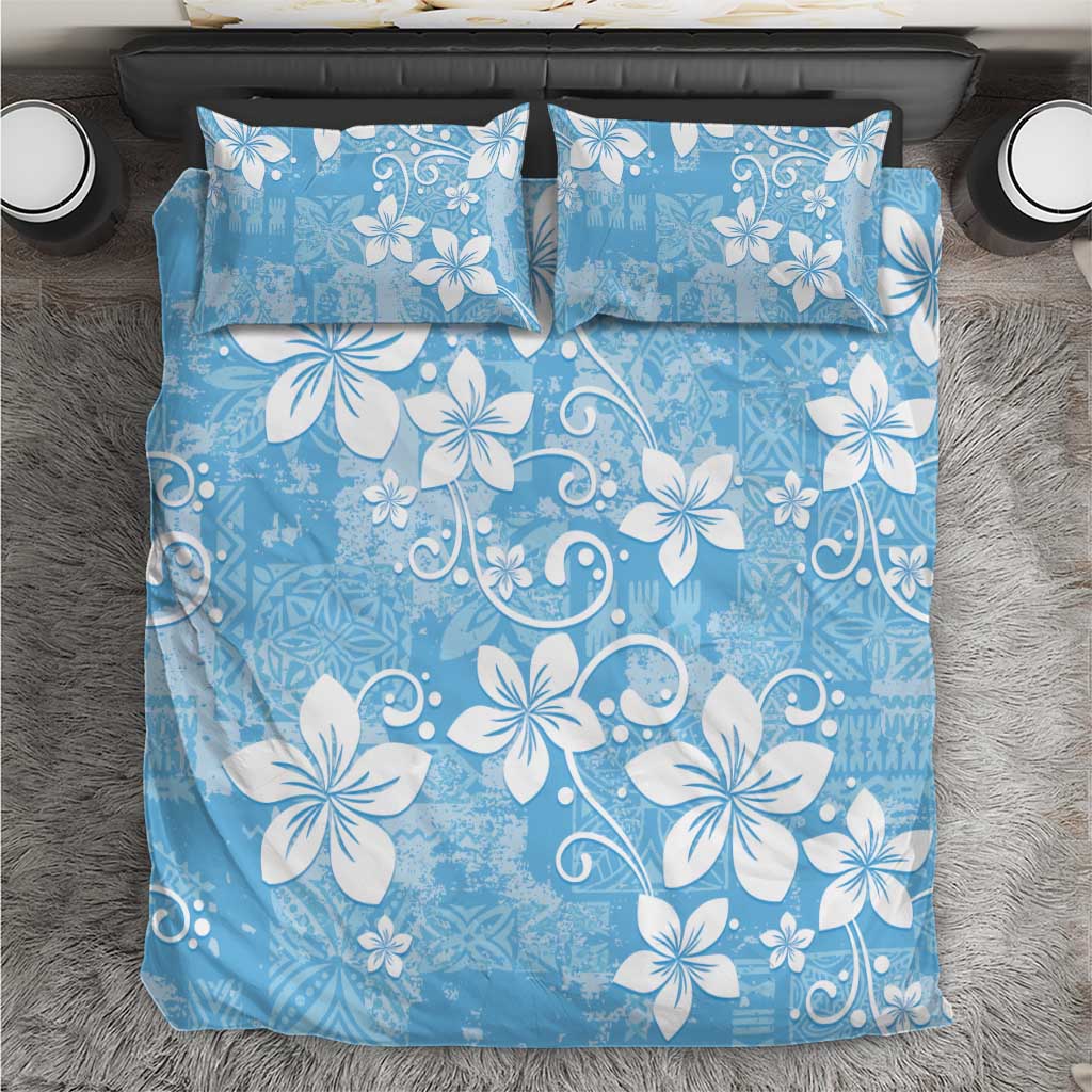 Fiji Tapa Pattern Bedding Set Plumeria Floral