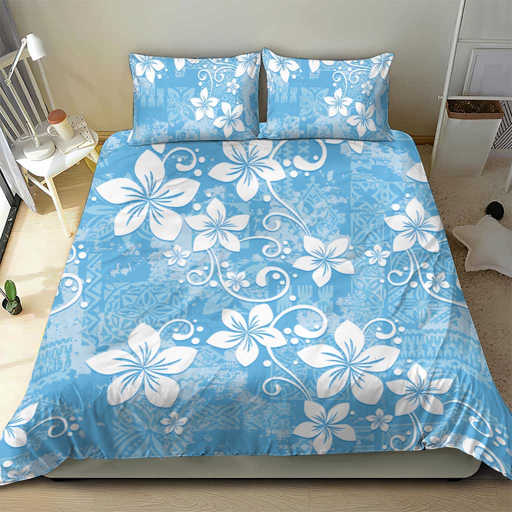 Fiji Tapa Pattern Bedding Set Plumeria Floral