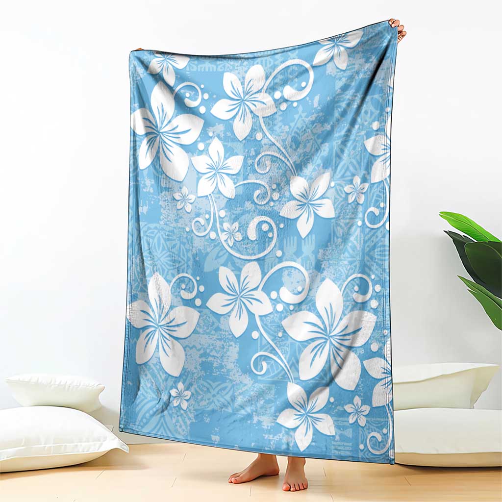 Fiji Tapa Pattern Blanket Plumeria Floral LT01 - Polynesian Pride