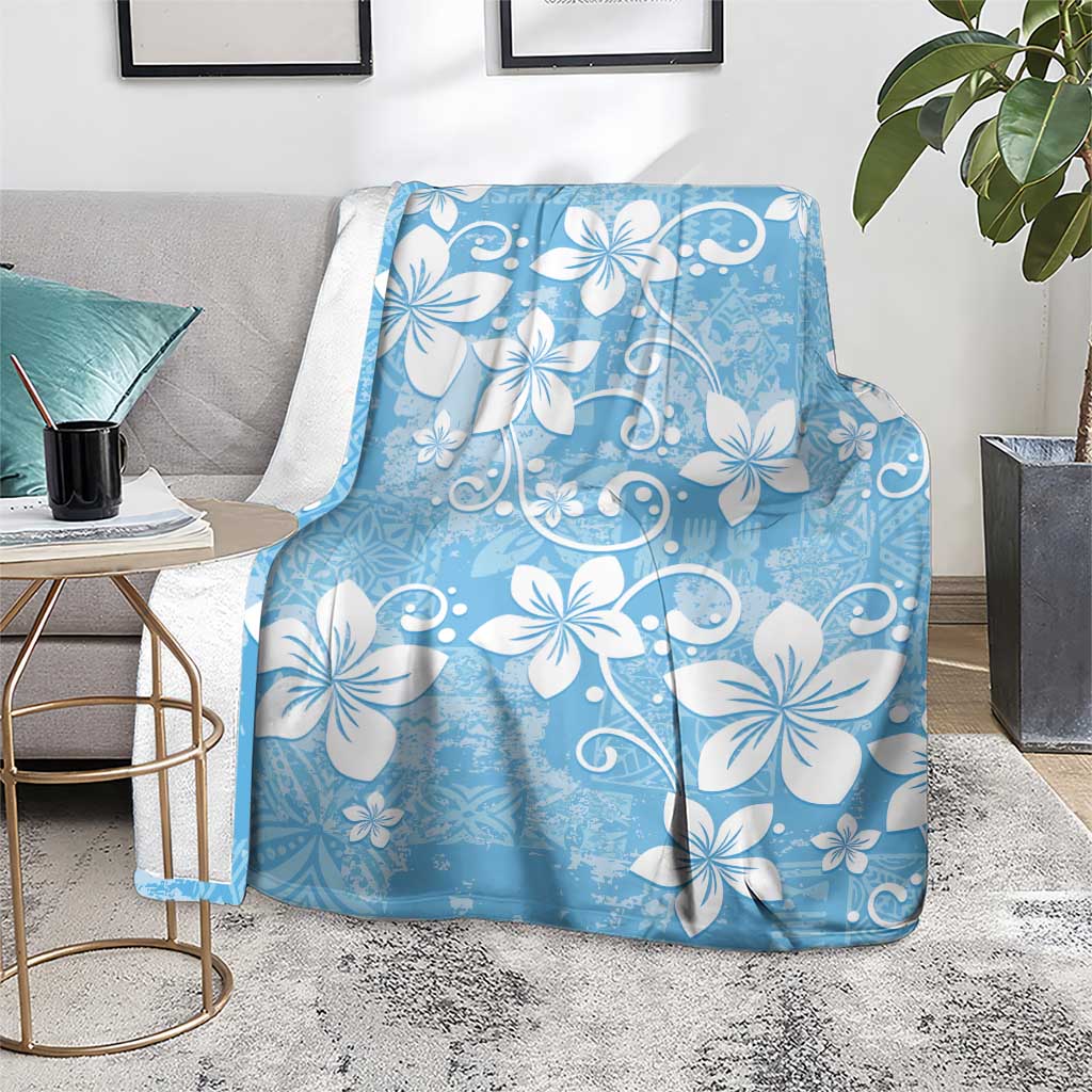 Fiji Tapa Pattern Blanket Plumeria Floral LT01 - Polynesian Pride