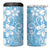 Fiji Tapa Pattern 4 in 1 Can Cooler Tumbler Plumeria Floral