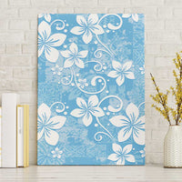 Fiji Tapa Pattern Canvas Wall Art Plumeria Floral LT01 Without Frame Blue - Polynesian Pride