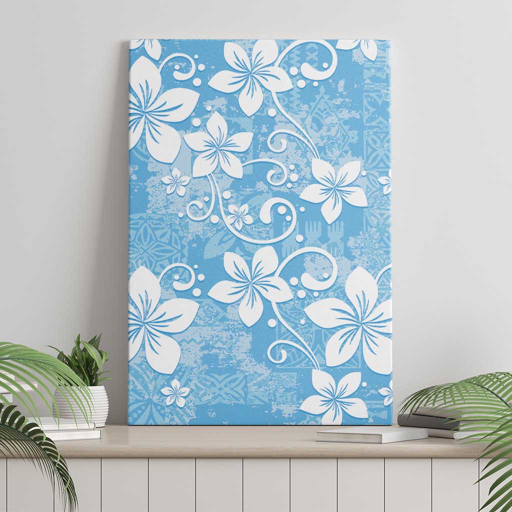 Fiji Tapa Pattern Canvas Wall Art Plumeria Floral LT01 - Polynesian Pride