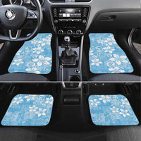 Fiji Tapa Pattern Car Mats Plumeria Floral LT01 Set 4pcs Blue - Polynesian Pride