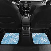 Fiji Tapa Pattern Car Mats Plumeria Floral LT01 Set 2pcs - Back Blue - Polynesian Pride