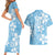 Fiji Tapa Pattern Couples Matching Short Sleeve Bodycon Dress and Hawaiian Shirt Plumeria Floral