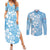 Fiji Tapa Pattern Couples Matching Summer Maxi Dress and Long Sleeve Button Shirt Plumeria Floral