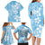 Fiji Tapa Pattern Family Matching Long Sleeve Bodycon Dress and Hawaiian Shirt Plumeria Floral