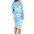 Fiji Tapa Pattern Family Matching Long Sleeve Bodycon Dress and Hawaiian Shirt Plumeria Floral