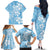 Fiji Tapa Pattern Family Matching Off The Shoulder Long Sleeve Dress and Hawaiian Shirt Plumeria Floral