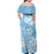 Fiji Tapa Pattern Family Matching Off Shoulder Maxi Dress and Hawaiian Shirt Plumeria Floral