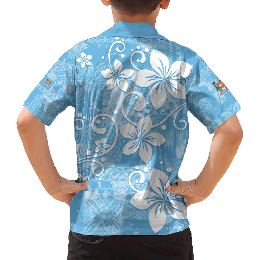 Fiji Tapa Pattern Family Matching Puletasi and Hawaiian Shirt Plumeria Floral LT01 - Polynesian Pride
